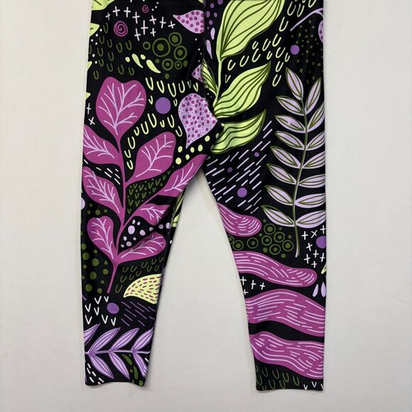 Loony Legs Women Leggings Size XL X-Large Colorful Artsy Floral D044 -9 - Picture 16 of 16
